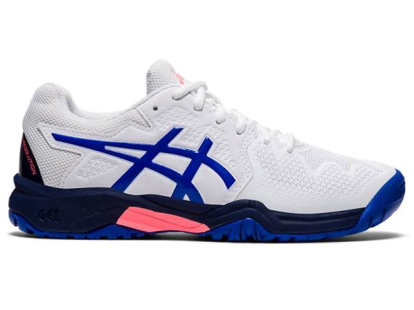 Asics Tennisschoenen Kinderen, GEL-RESOLUTION Wit/Blauw - Asics Schoenen Kopen | B3209876-CO